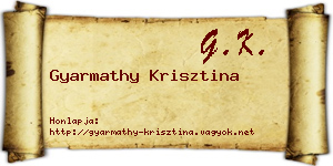 Gyarmathy Krisztina névjegykártya